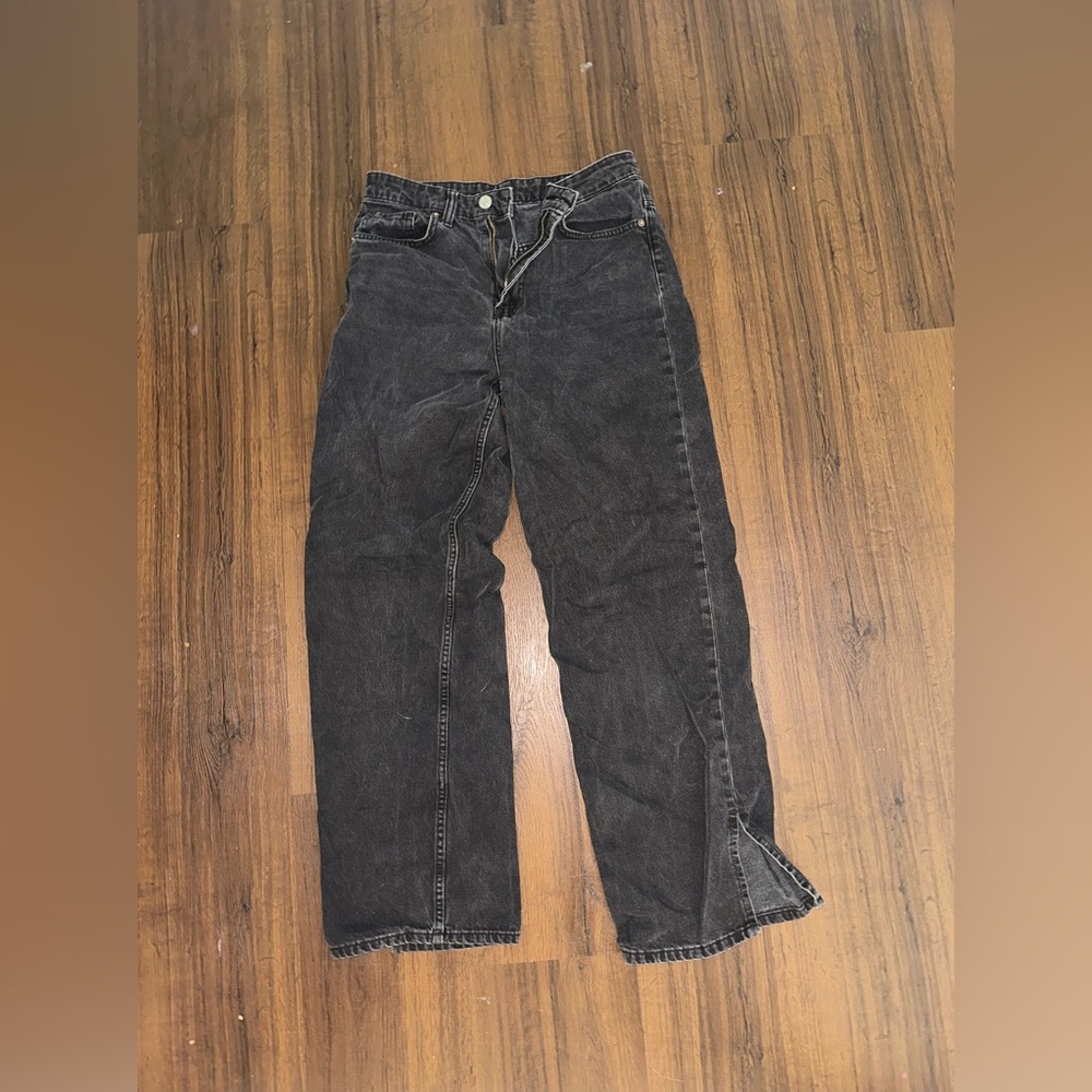 Black denim baggy/straight jeans